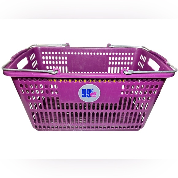 Authentic Store-used 99 Cents Only Purple Hand Basket Orig Logo Out Of Business